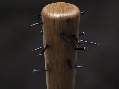 Nailed Baseball Bat 3D model