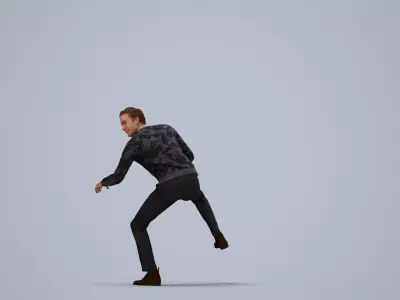 00057Jeffrey008 - Adult Caucasian man exiting car in casual 3D model