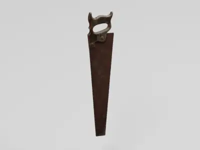 Rusty Tool Panel Saw 3D scan PBR 4K textures Low-poly 3D model