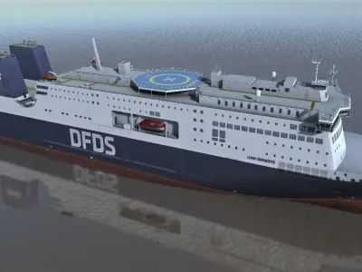 DFDSLuna Seaways Ro-Ro passenger vessel 3d low-poly model Low-poly 3D model