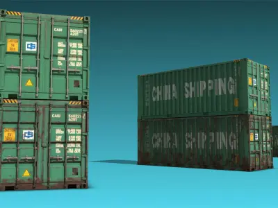 Shipping Container 07 Low-poly 3D model
