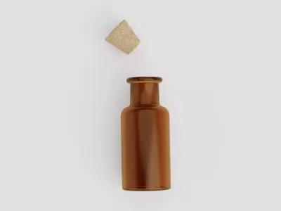 Medical Lab Chemical Bottle low poly Realistic 3D model Low-poly 3D model