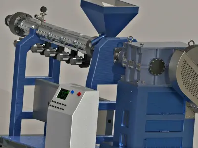 Plastic pipes extrusion machine Free 3D model