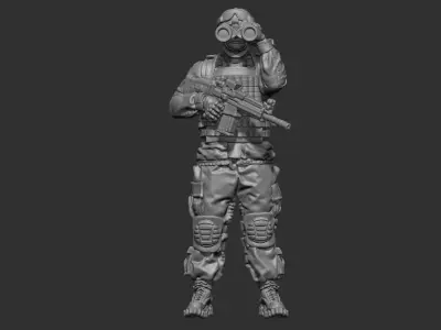 USA modern soldier 5 3D print model