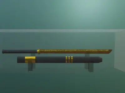 Sword in glass case 3D model