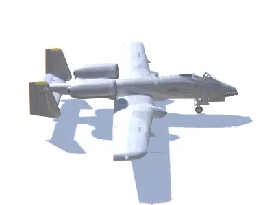 A-10 Thunderbolt Jet Fighter Aircraft Low-poly 3D model