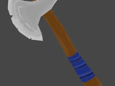Badly Painted Axe Free low-poly 3D model