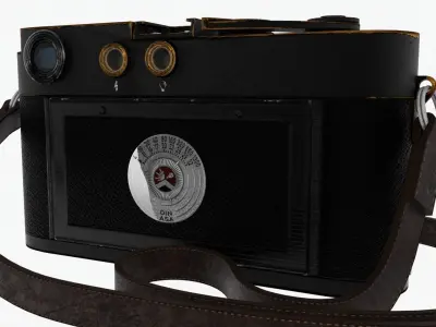 Vintage film camera Low-poly 3D model