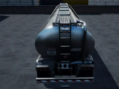 Tanker semi trailer unity asset Low-poly 3D model