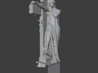 Graveyard Statue 3d Scan retopologized Free low-poly 3D model