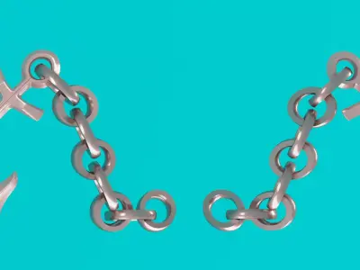 Anchor with chain  3D model