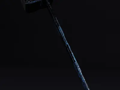 sci-fi hammer Low-poly 3D model