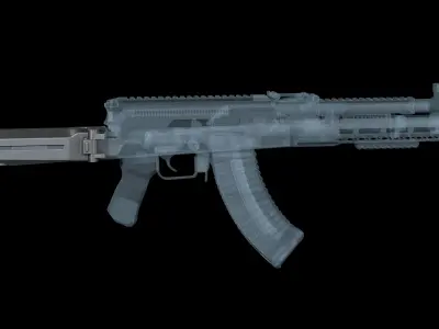  Magpul Zhukov-S stock AKM AK 74 Low-poly 3D model