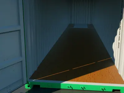 Shipping Container 45HC Rigged 3D High Poly 3D model