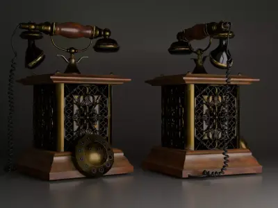 Retro Telephone - Game Ready  Low-poly 3D model
