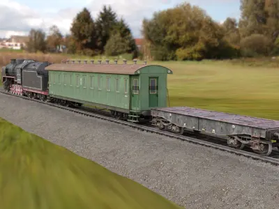 locomotive SO17 Low-poly 3D model