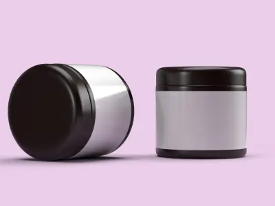 Cream jar big Low-poly 3D model