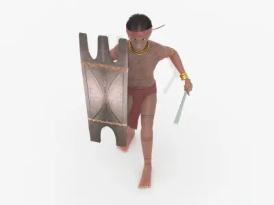 Pre-Colonial Filipino Warrior 3D Low-poly 3D model