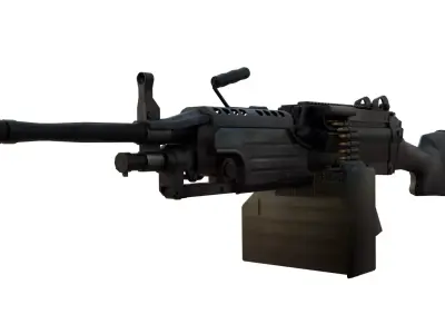 M249E2 3D Model Fully Rigged Machine Gun Low-poly 3D model