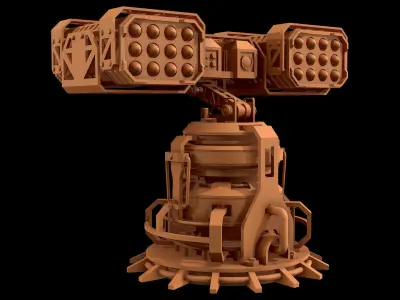 Missile Launcher 2 - Clay 3D model