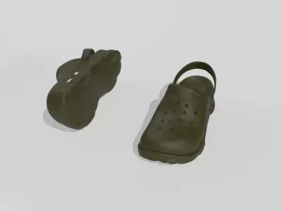 Clogs Sandal Grey 3D model