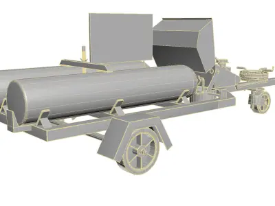 Nitrogen Booster Cart Trolley Low-poly 3D model