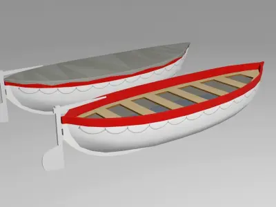 Classic Lifeboat Low-poly 3D model