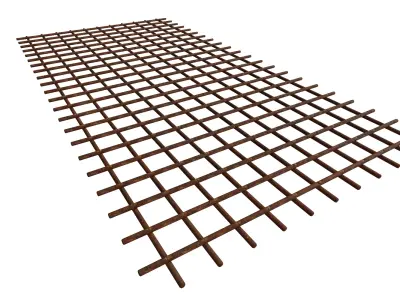 Concrete rebar mesh Low-poly 3D model