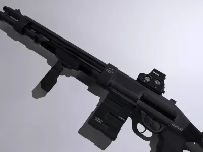 Shotgun  Low-poly 3D model by nasser-azzeh97
