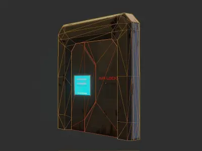Scifi door Low-poly 3D model order