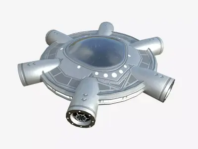 Alien Spaceship UFO J01 Steel - Sci Fi Spacecraft Design Low-poly 3D model
