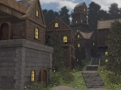 Forest Village 3D model shop