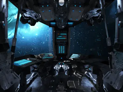 Spaceship Cockpit v5 3D model