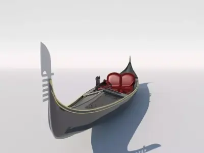 Venetian gondola 3D model 3D model