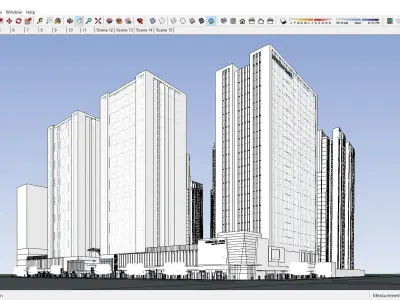 Sketchup Commercial Office Complex 267 3D model