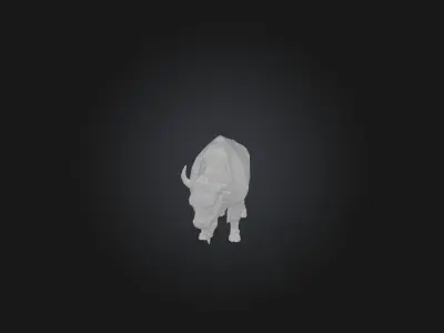 Realistic Bleeding Bison Model Low-poly 3D model