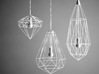 jspr diamonds ceiling light 3D model