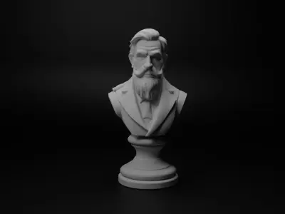 Bow Master Bust Chess 3D print model order