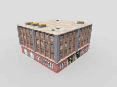 Industrial Building Low-poly 3D model shop