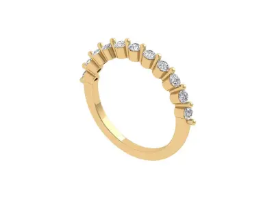 Solitaire Wedding Band 3D print model 2
