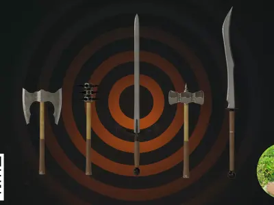 Ultimate Medieval Fantasy Melee Weapon Collection 3D model