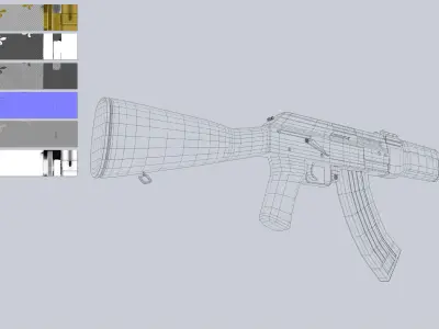 Royal Gold Ak47 Low-poly 3D model