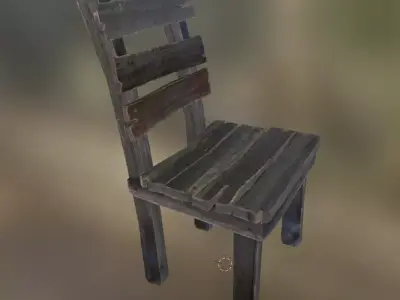 wood chair Low-poly 3D model order