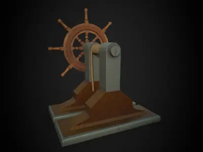 Ship Wheel Low-poly 3D model