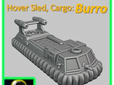 6mm SciFi vehicle - Burro Cargo Hover Sled-Light 3D print model