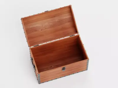 Chest - Vintage Wooden Treasure Trunk Rigged 3D model