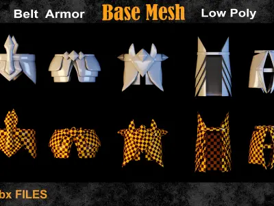 35 Belt Armor Base Mesh vol 15 Low-poly 3D model