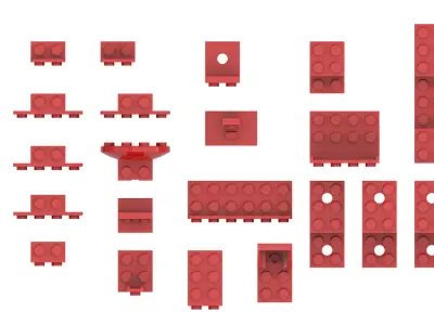 TwindBricks3D - 26 Bricks Plate Bracket collection 3D print model