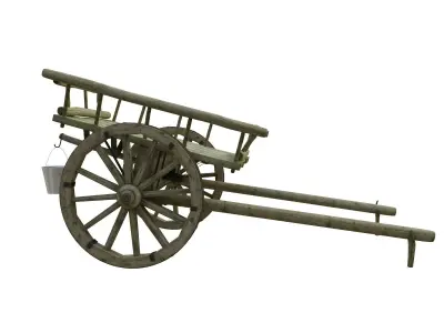 wooden cart  3D model purchase