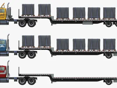 SuperLiner dropdeck trailer Low-poly 3D model